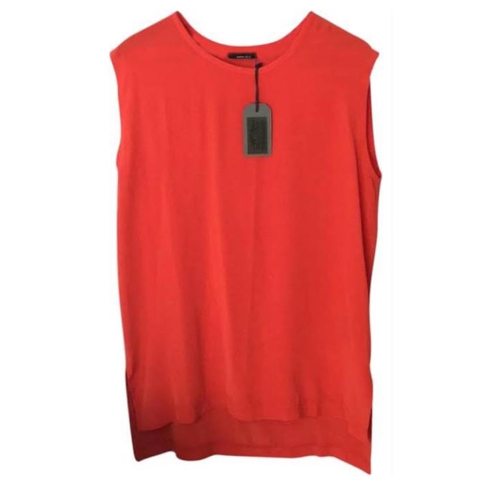 AllSaints Burnt Orange Nico Silk Blouse